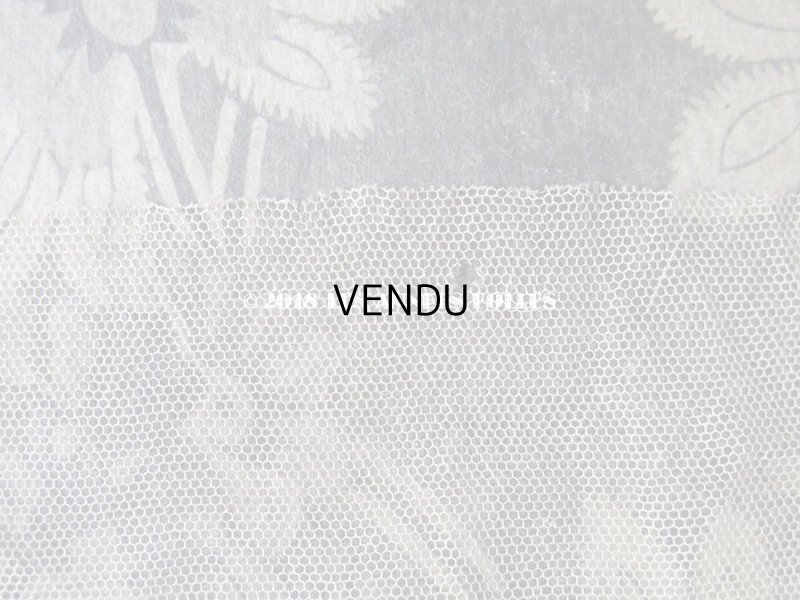 画像6: 1900年代 アンティーク 幅広 チュールレース 小さな花模様 エクリュ 1.08m 