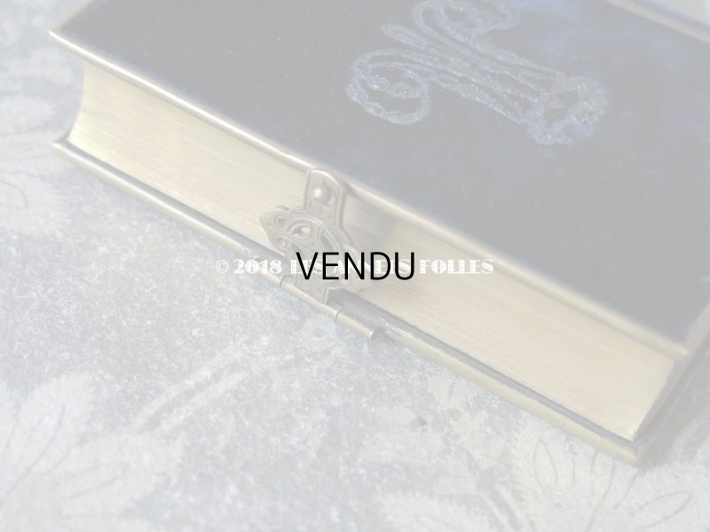 画像5: 1870年 アンティーク ミサ典書 ダークブルーのベルベット