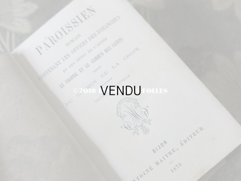 画像8: 1870年 アンティーク ミサ典書 ダークブルーのベルベット