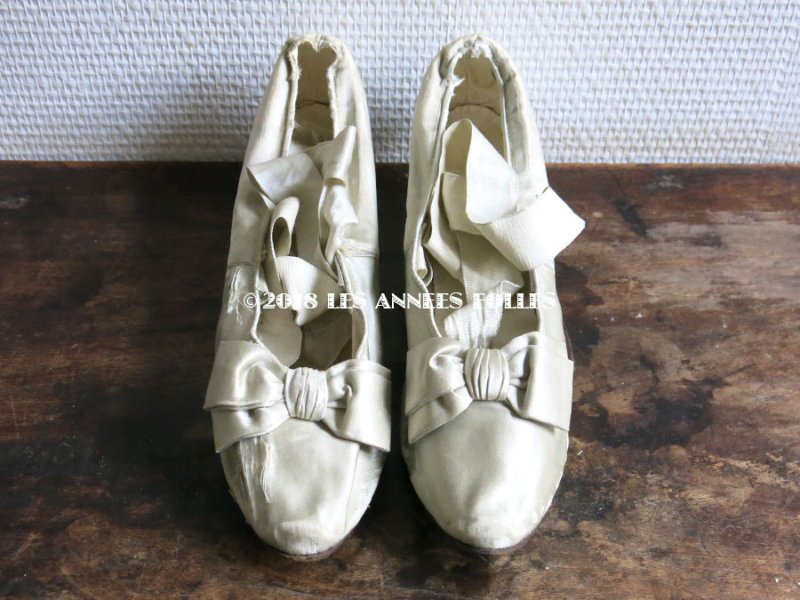 画像3: 1920年代 アンティーク ウエディング シューズ パウダーブルー