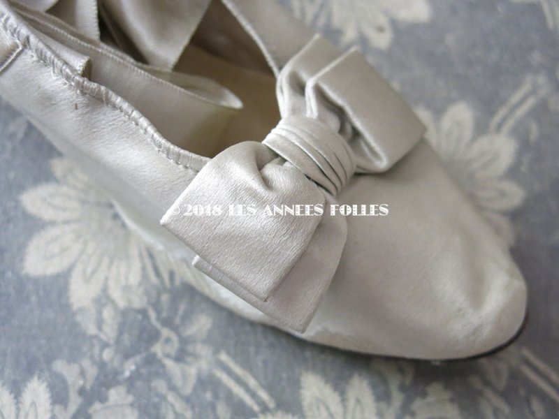 画像6: 1920年代 アンティーク ウエディング シューズ パウダーブルー
