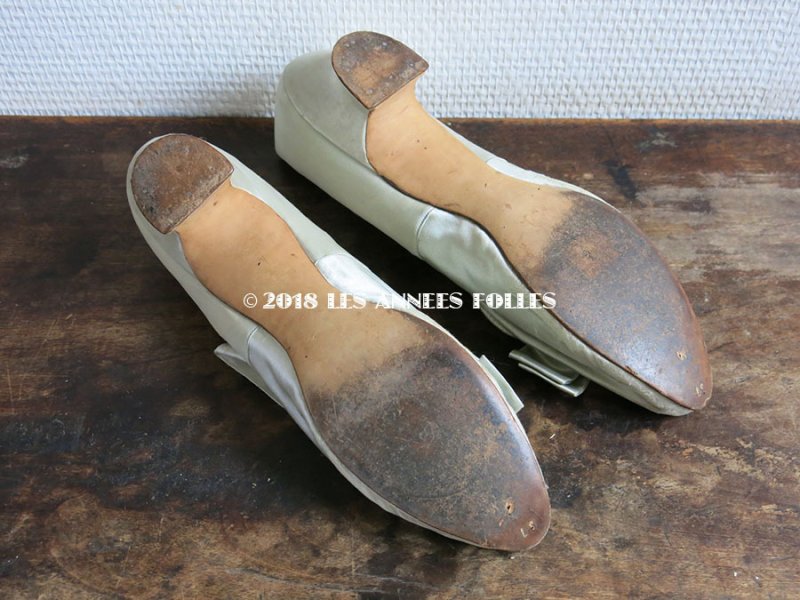 画像4: 1920年代 アンティーク ウエディング シューズ パウダーブルー