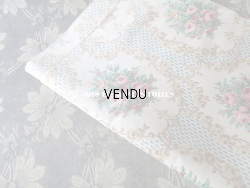 画像5: 未使用 1900年代 アンティーク  ローズパニエ柄 シルク製ファブリック 48×82cm