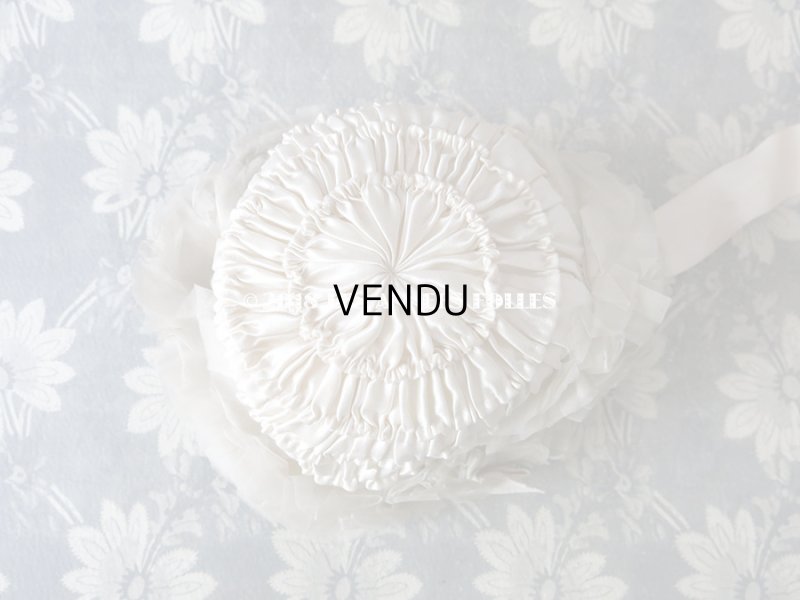 画像8: アンティーク ドール用  シルクサテン & フリルのボネ