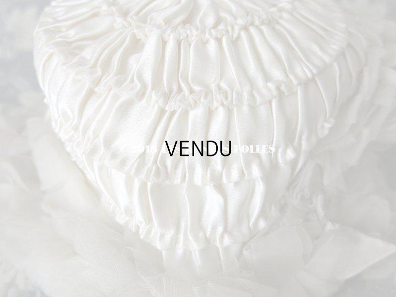 画像9: アンティーク ドール用  シルクサテン & フリルのボネ