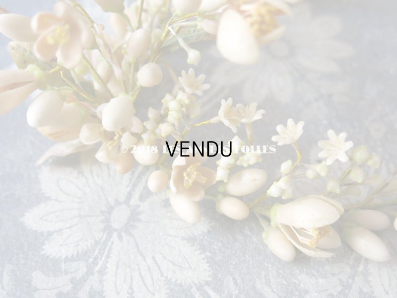 画像9: 1920年代 アンティーク ワックスフラワーのヘッドリース & ブローチ & ブーケのセット ウェディング 結婚式 ティアラ