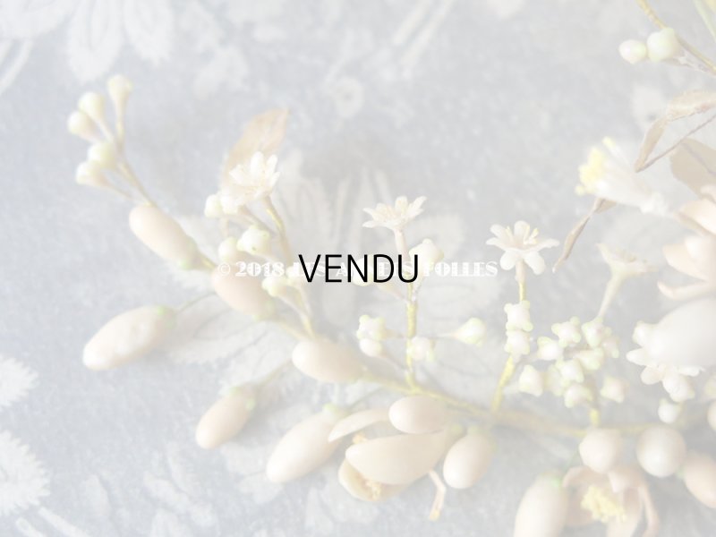 画像5: 1920年代 アンティーク ワックスフラワーのヘッドリース & ブローチ & ブーケのセット ウェディング 結婚式 ティアラ