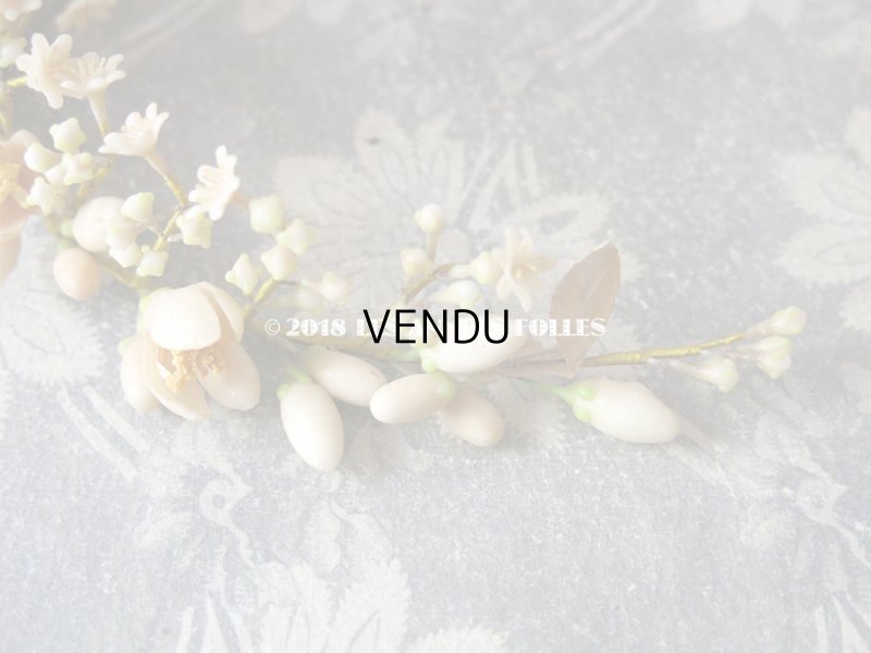 画像10: 1920年代 アンティーク ワックスフラワーのヘッドリース & ブローチ & ブーケのセット ウェディング 結婚式 ティアラ