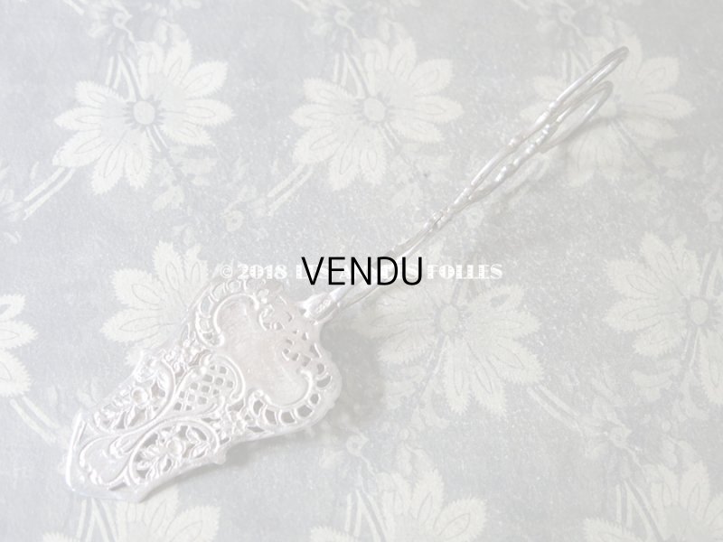 画像4: アンティーク ケーキトング 薔薇模様 シルバー製