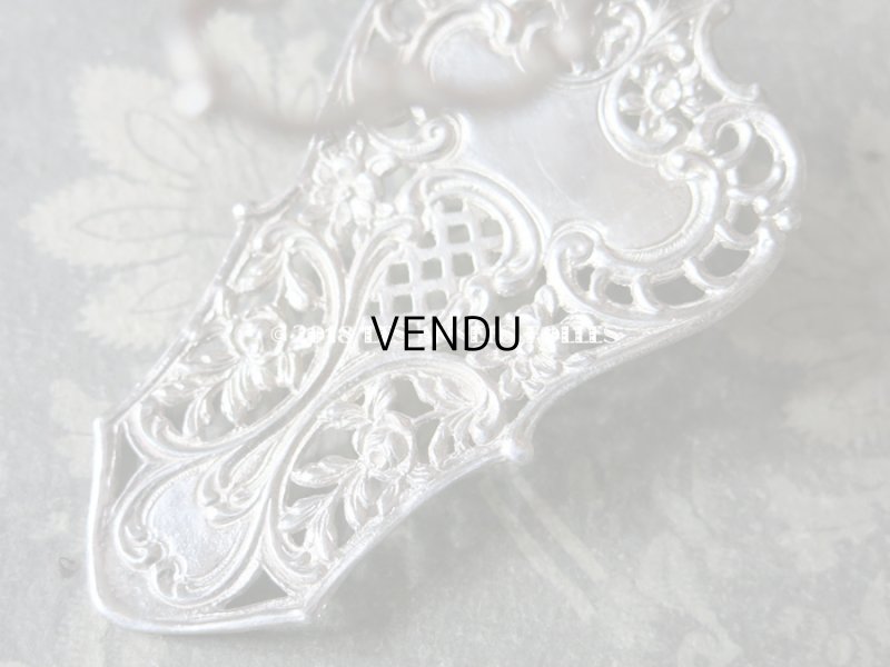 画像7: アンティーク ケーキトング 薔薇模様 シルバー製