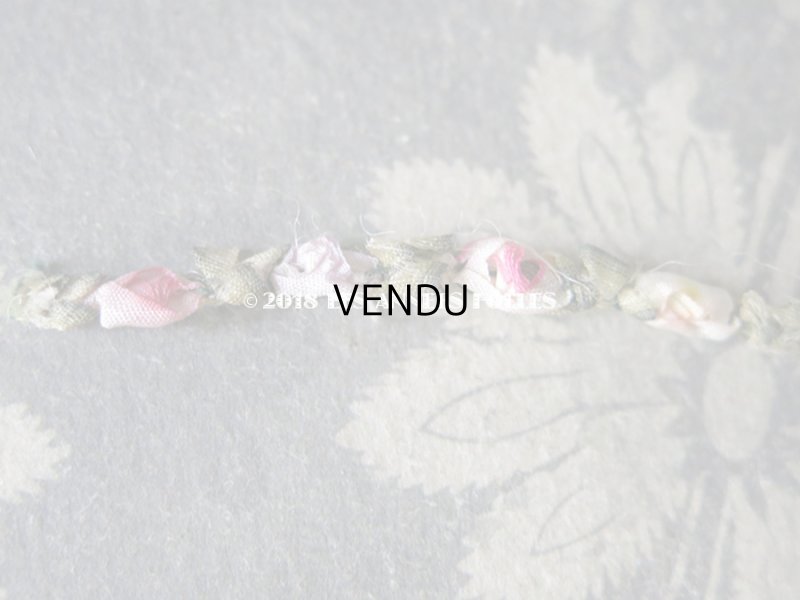 画像4: 19世紀末 アンティーク  シルク製 5色の薔薇のロココトリム  ロココリボン