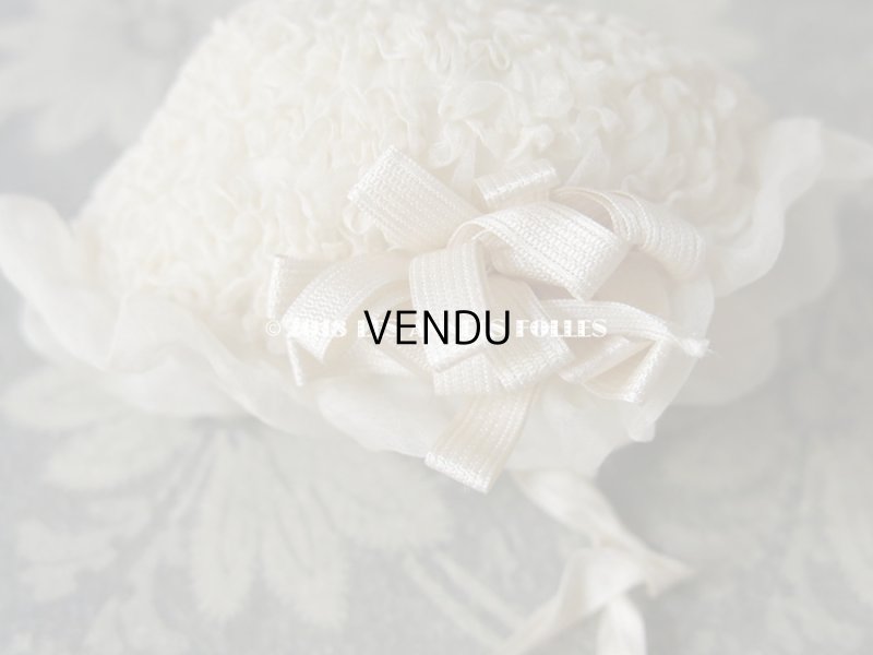 画像10: アンティーク ドール用 とても小さなボネ シルクオーガンジーのギャザー