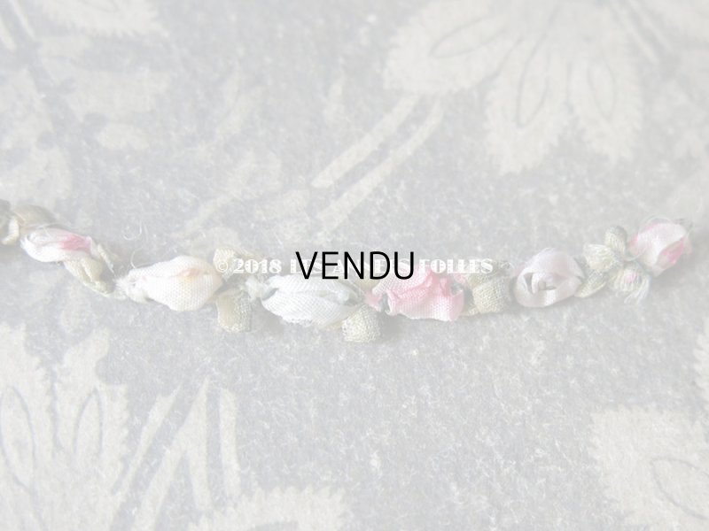 画像6: 19世紀末 アンティーク  シルク製 5色の薔薇のロココトリム  ロココリボン