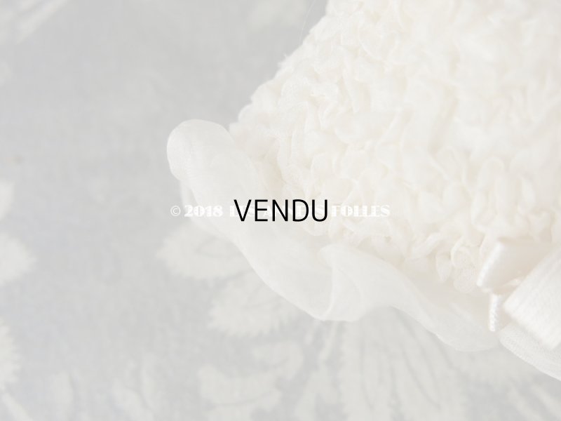 画像11: アンティーク ドール用 とても小さなボネ シルクオーガンジーのギャザー