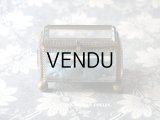 アンティーク ジュエリーボックス　スモーキーブルーのクッション