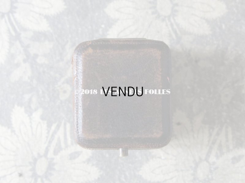 画像4: アンティーク 本革製 ジュエリーボックス リングボックス モノグラム 【 ID 】 ブラウン