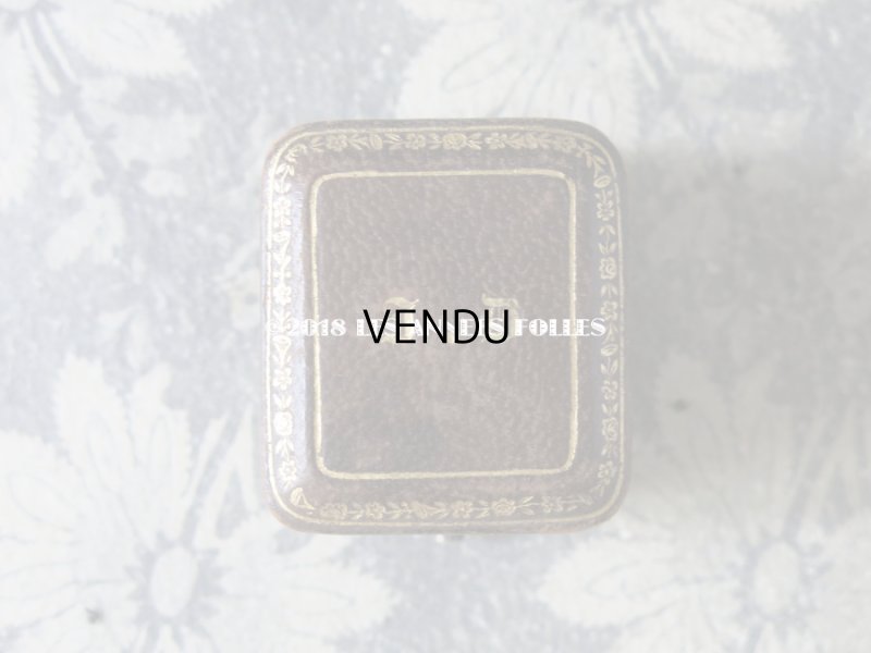 画像3: アンティーク 本革製 ジュエリーボックス リングボックス モノグラム 【 ID 】 ブラウン