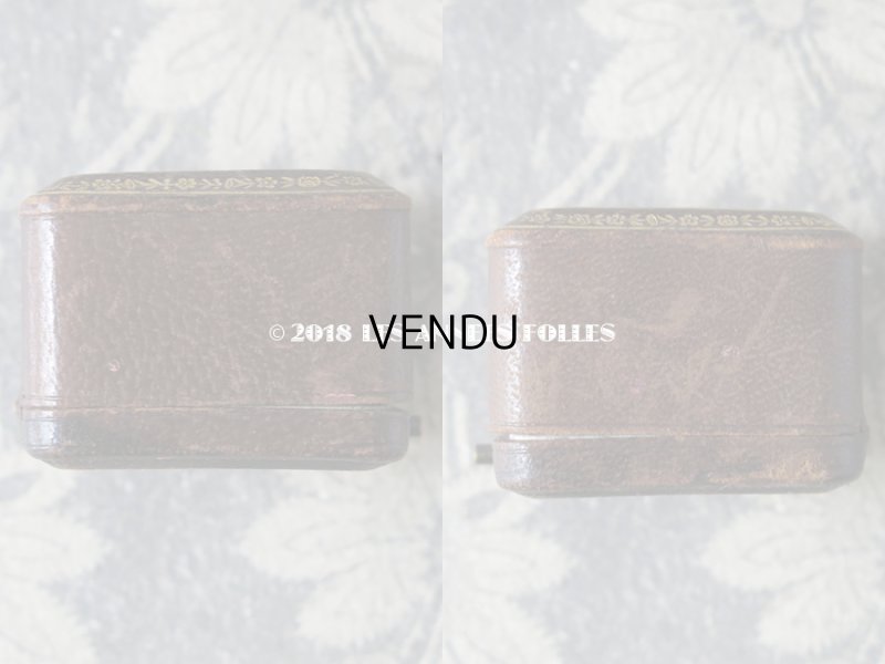 画像6: アンティーク 本革製 ジュエリーボックス リングボックス モノグラム 【 ID 】 ブラウン