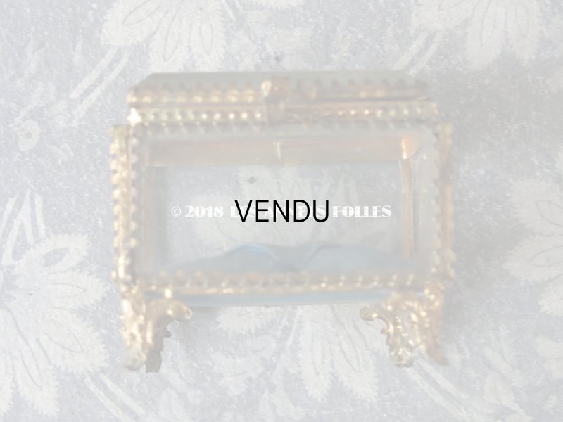 画像6: アンティーク ジュエリーボックス　スモーキーブルーのクッション