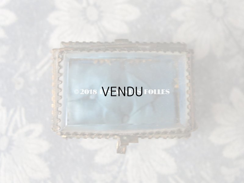 画像3: アンティーク ジュエリーボックス　スモーキーブルーのクッション