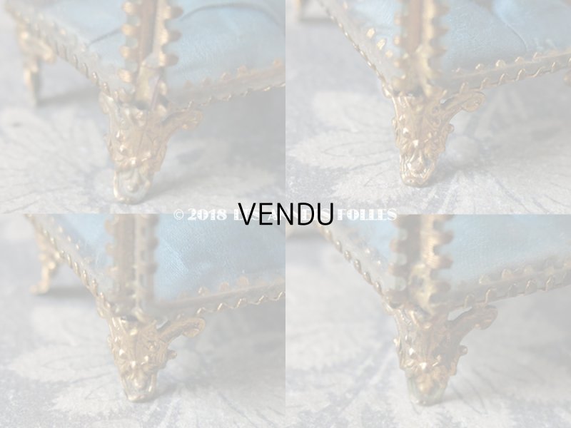 画像10: アンティーク ジュエリーボックス　スモーキーブルーのクッション