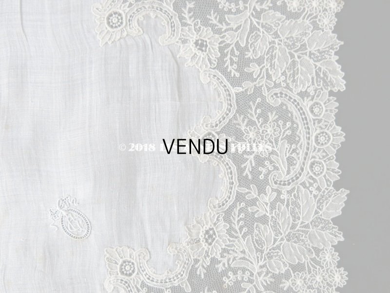 画像8: アンティーク ポワンドガーズ 結婚式のハンカチ 『ポワン・ド・ガーズ』