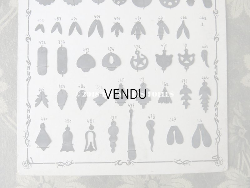 画像3: 1900年代 アンティーク  スパンコールのサンプラー Paillettes au Coq