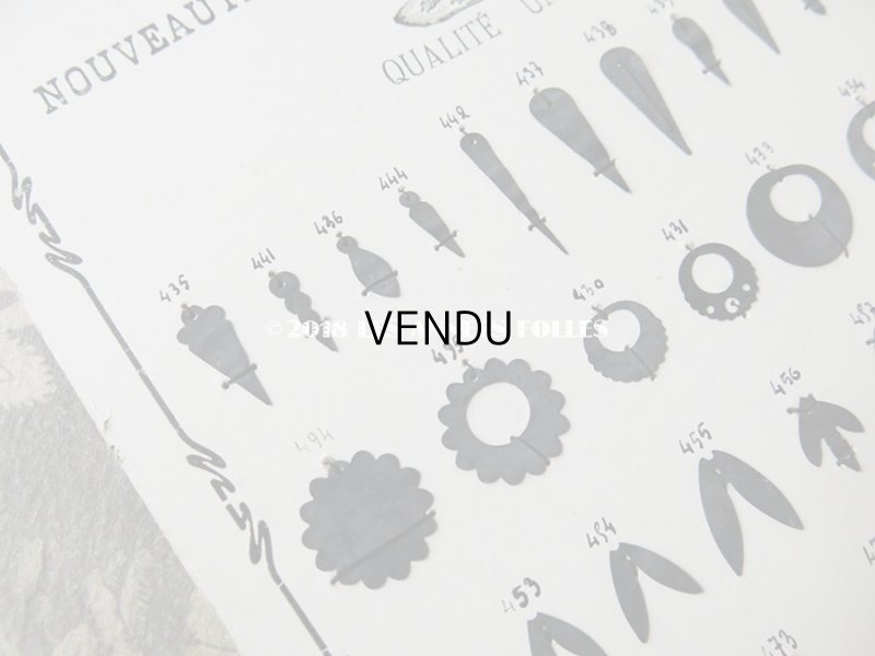 画像7: 1900年代 アンティーク  スパンコールのサンプラー Paillettes au Coq