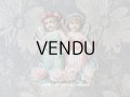 アンティーク クロモ 薔薇＆勿忘草に囲まれた妖精たち