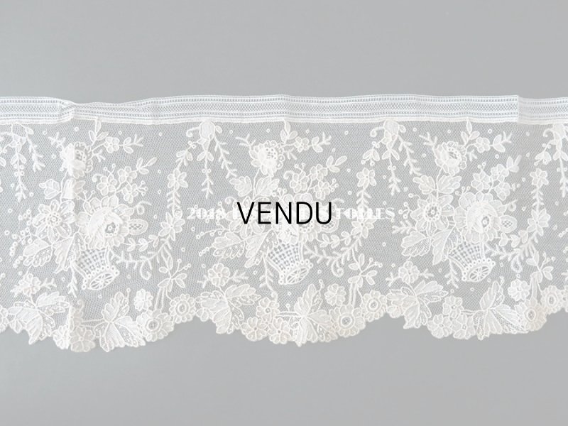 画像6: 19世紀末 アンティーク ニードルレース 薔薇の花かご ローズパニエのポワンドローズ  【ポワン・ド・ガーズ】 【ポワン・ド・ローズ】 170cm