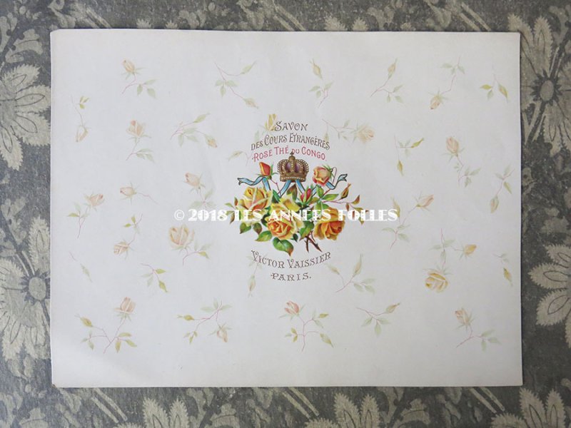 画像4: アンティーク ソープラベル 薔薇 SAVON DES COURS ETRANGERES ROSE THE DU CONGO - VICTOR VAISSIER PARIS -