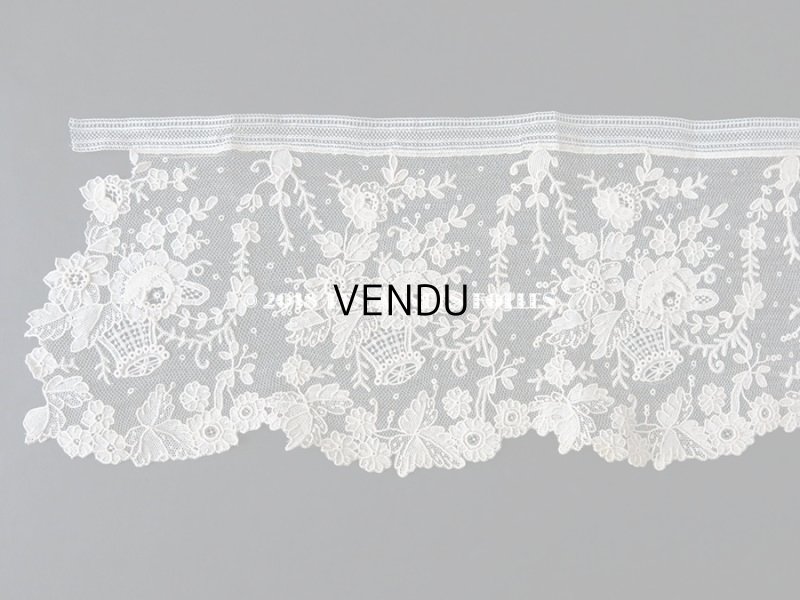 画像3: 19世紀末 アンティーク ニードルレース 薔薇の花かご ローズパニエのポワンドローズ  【ポワン・ド・ガーズ】 【ポワン・ド・ローズ】 170cm