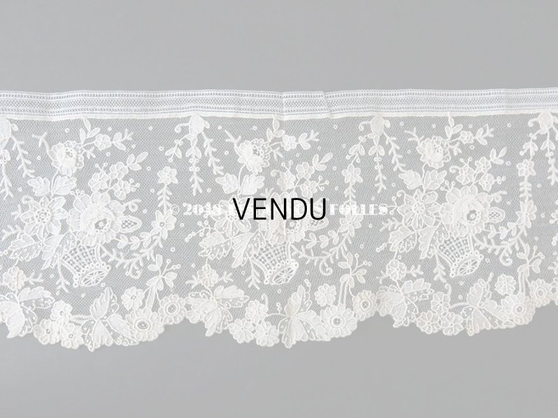 画像4: 19世紀末 アンティーク ニードルレース 薔薇の花かご ローズパニエのポワンドローズ  【ポワン・ド・ガーズ】 【ポワン・ド・ローズ】 170cm