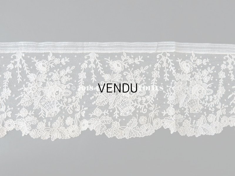 画像7: 19世紀末 アンティーク ニードルレース 薔薇の花かご ローズパニエのポワンドローズ  【ポワン・ド・ガーズ】 【ポワン・ド・ローズ】 170cm