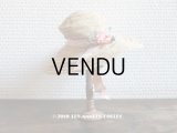 アンティーク ドール用 ストローハット 淡いピンクの布花&リボン