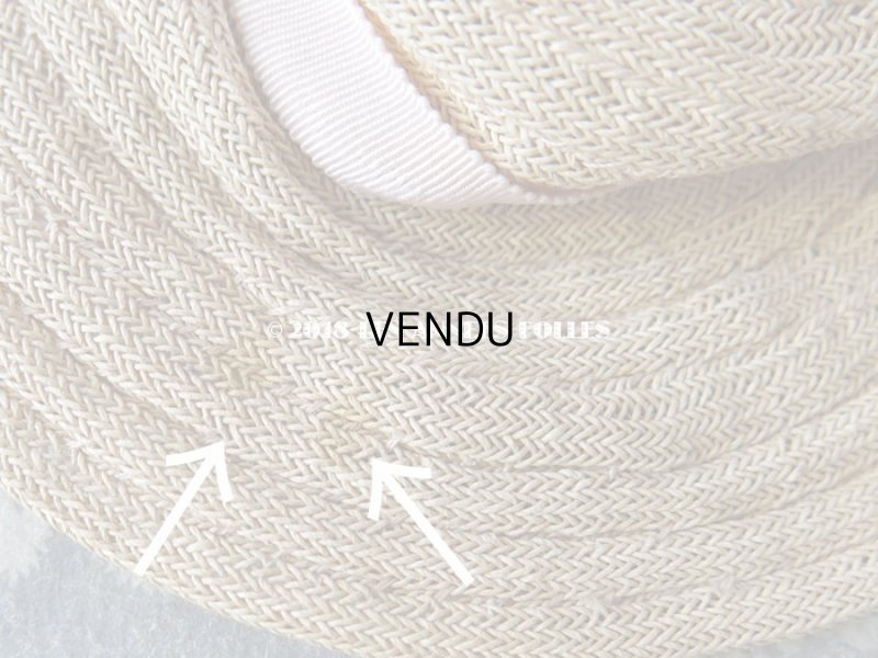 画像10: アンティーク ドール用 ストローハット 淡いピンクの布花&リボン