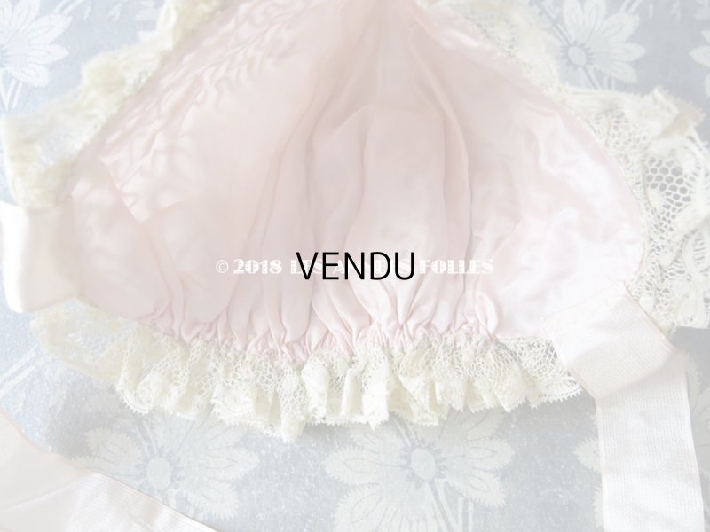 画像8: 1920年代 アンティーク ボネ ロココリボン & コード刺繍