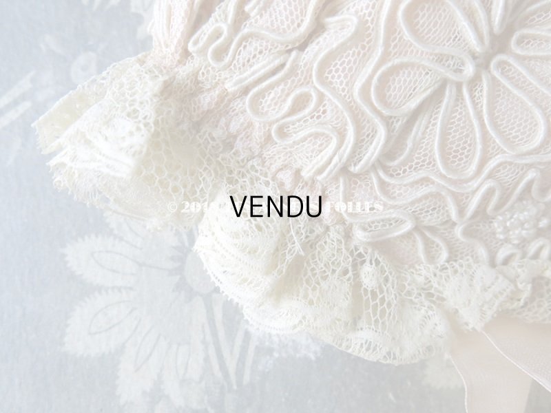 画像3: 1920年代 アンティーク ボネ ロココリボン & コード刺繍