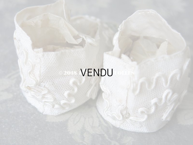 画像8: 1920年代 アンティーク ベビー用シューズ  薔薇のロココモチーフ&コード刺繍