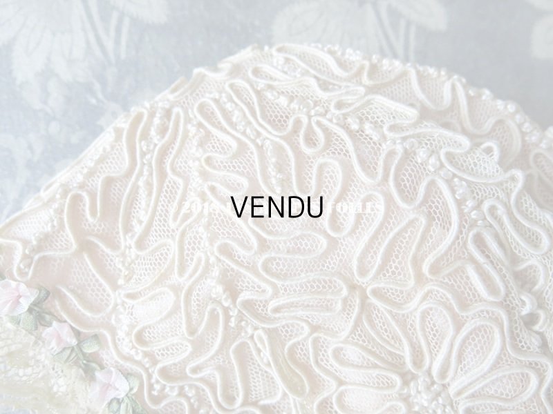 画像6: 1920年代 アンティーク ボネ ロココリボン & コード刺繍