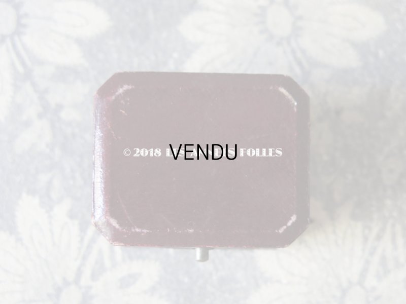 画像6: アンティーク 本革製 ジュエリーボックス ボルドー イヤリング＆ピアス