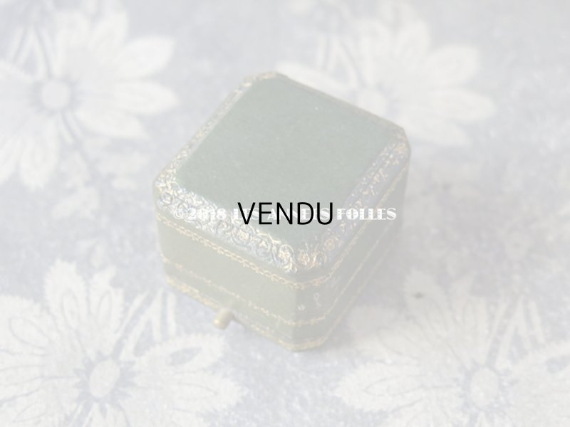 画像4: アンティーク ジュエリーボックス リングボックス 金彩入り グリーン