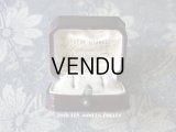 アンティーク 本革製 ジュエリーボックス ボルドー イヤリング＆ピアス