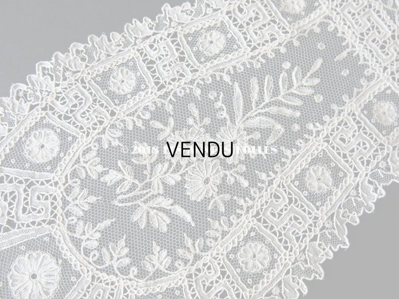 画像5: 19世紀 アンティーク 新品同様  ポワンドガーズ & ポワンダングルテール 花模様 バルブ・ド・ボネ  【ポワン・ド・ガーズ】 【ポワン・ダングルテール 】