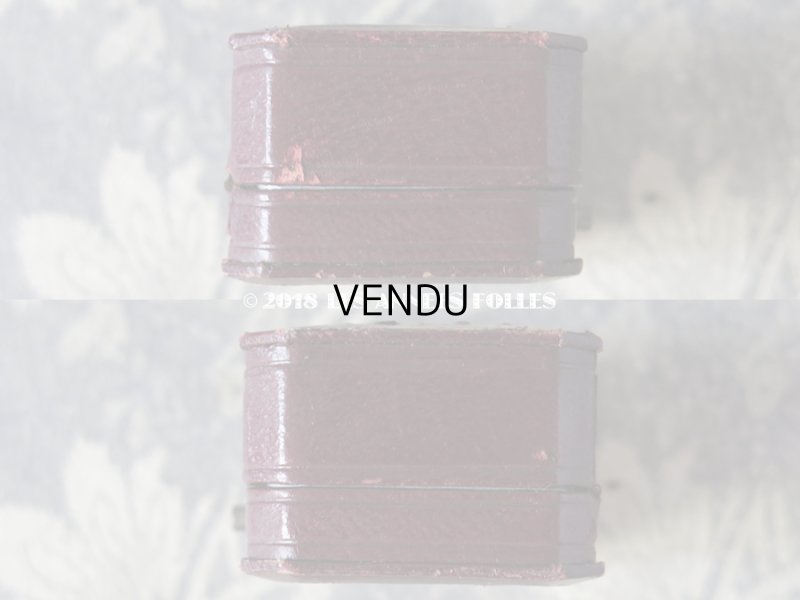 画像8: アンティーク 本革製 ジュエリーボックス ボルドー イヤリング＆ピアス