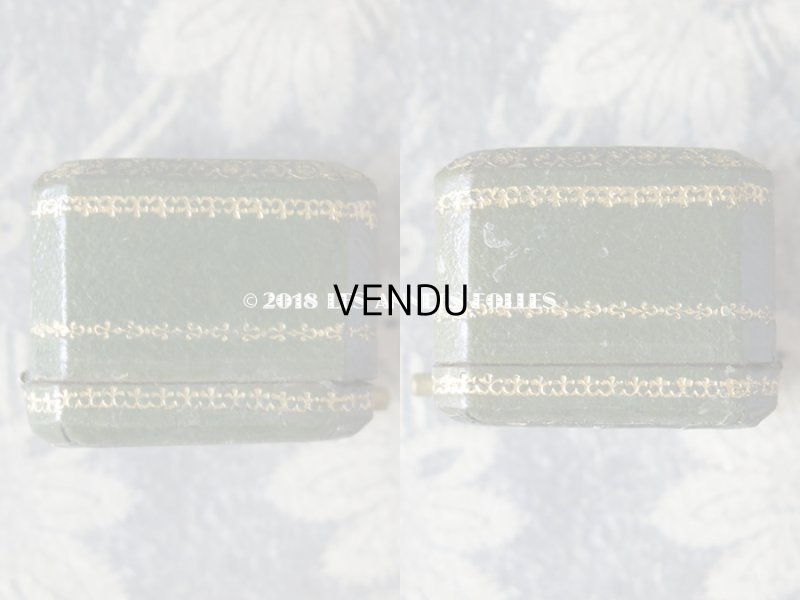 画像7: アンティーク ジュエリーボックス リングボックス 金彩入り グリーン