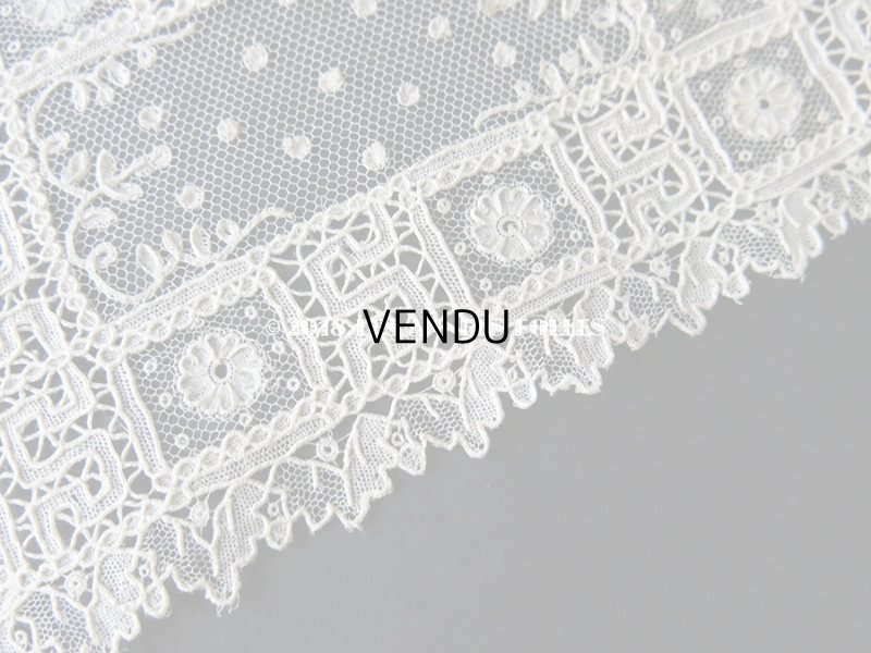 画像6: 19世紀 アンティーク 新品同様  ポワンドガーズ & ポワンダングルテール 花模様 バルブ・ド・ボネ  【ポワン・ド・ガーズ】 【ポワン・ダングルテール 】