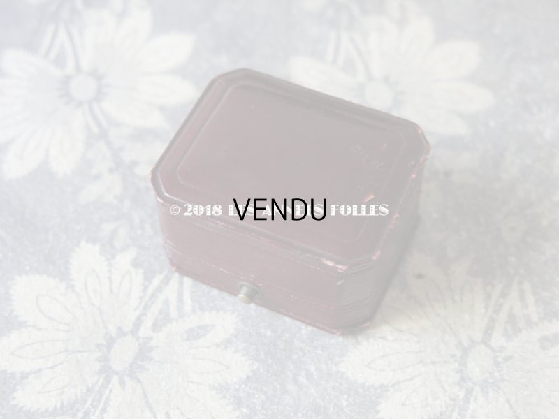 画像4: アンティーク 本革製 ジュエリーボックス ボルドー イヤリング＆ピアス