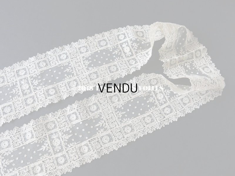 画像3: 19世紀 アンティーク 新品同様  ポワンドガーズ & ポワンダングルテール 花模様 バルブ・ド・ボネ  【ポワン・ド・ガーズ】 【ポワン・ダングルテール 】