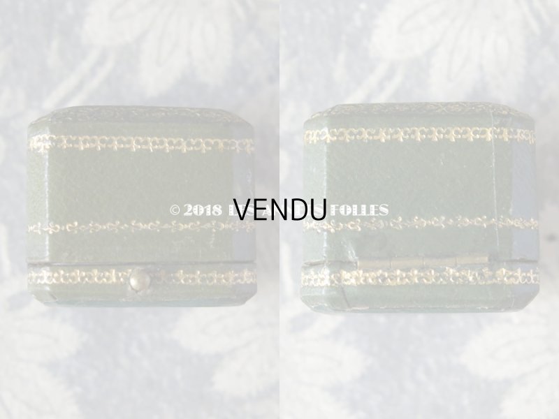 画像6: アンティーク ジュエリーボックス リングボックス 金彩入り グリーン